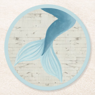 Painted Mermaid Collection Round Paper Coaster
