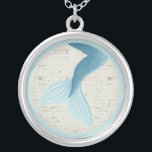 Painted Mermaid Collection Silver Plated Necklace<br><div class="desc">A mermaid's prime feature, their tail! A cool piece of pop art starring this fantasy mythical feature on a simple background. A rich blue mermaid tail, designed by June Erica Vess. Something to bring the magic of the ocean to life in your home with this visually stunning work. June Erica...</div>