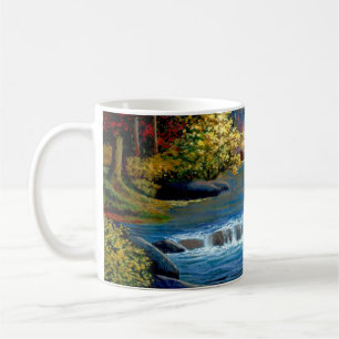 Painted Mysterious Woods and River Coffee Mug