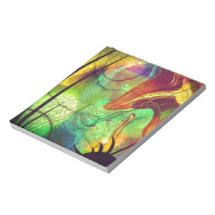 Painted Nebula -Fire Opal Abstract Notepad