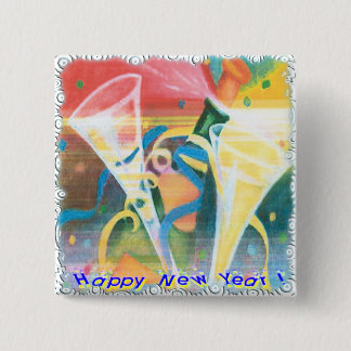 Painted New Year 15 Cm Square Badge