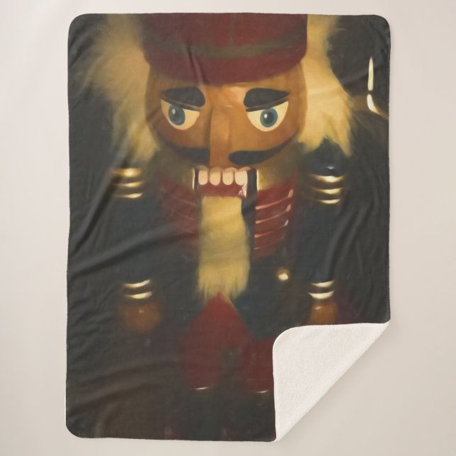 Painted Nutcracker Sherpa Blanket (Front)