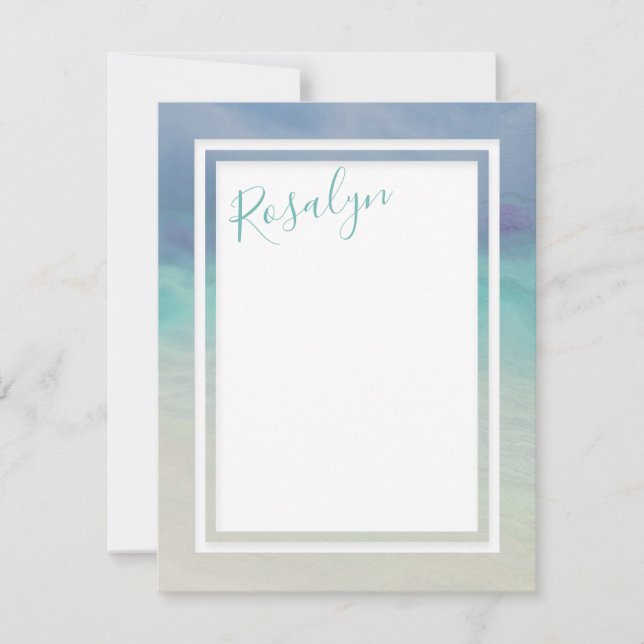 Painted Ocean Border Card (Front)