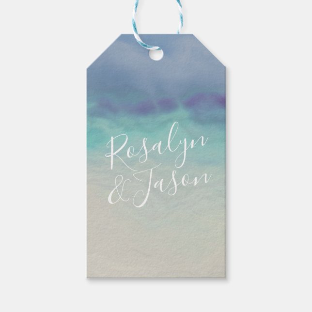 Painted Ocean Border Gift Tags (Front)