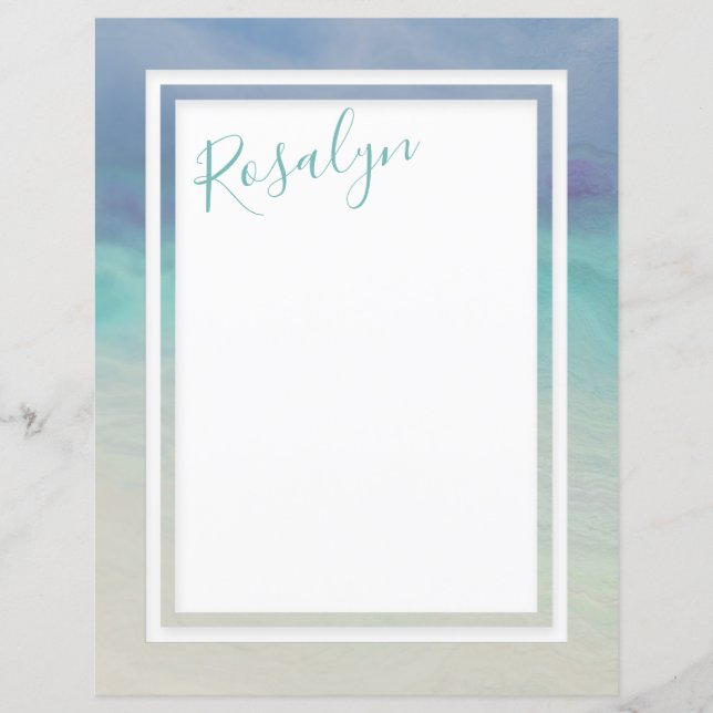 Painted Ocean Border Paper (Front)