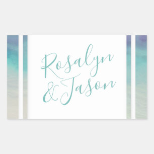 Painted Ocean Border Rectangular Sticker