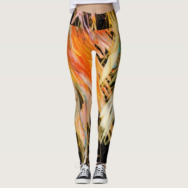 Painted on Style Design on Cute Tight Fitting Leggings (Front)