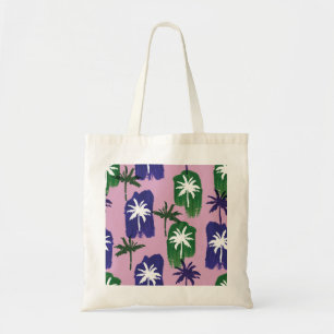 Painted Palm, Navy Blue Green. Tote Bag