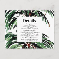 Painted Palm Trees Beach Wedding Reception Details