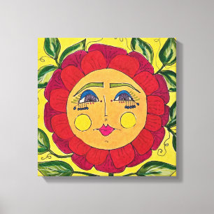 Painted Pansy Flower Girl Canvas Art