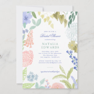 Painted Pastel Garden Bridal Shower Invitation