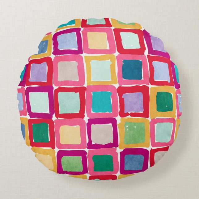Painted Patches Round Cushion (Front)