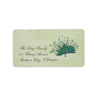 Painted Peacock Vintage Label
