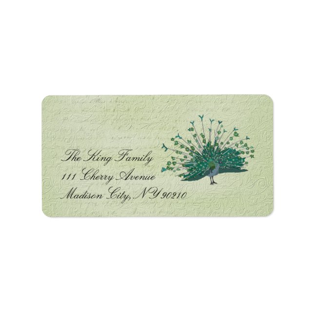 Painted Peacock Vintage  Label (Front)