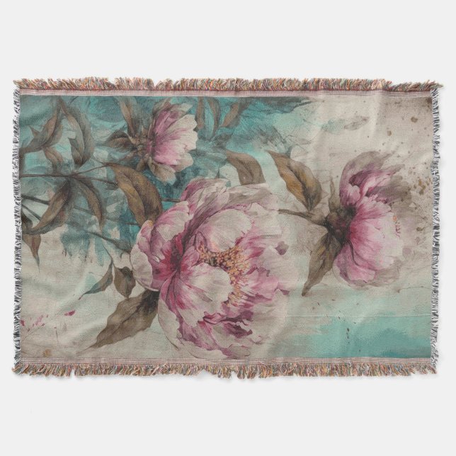 Painted Peonies - Blanket (Front)