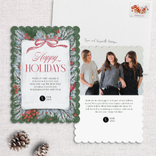 Painted Pine & Bow Corporate Holiday Card