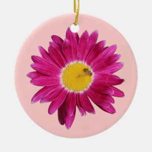 Painted Pink Daisy Ornament
