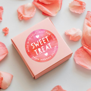 Painted Pink Red Sweet Treat Valentines Day Classi Classic Round Sticker
