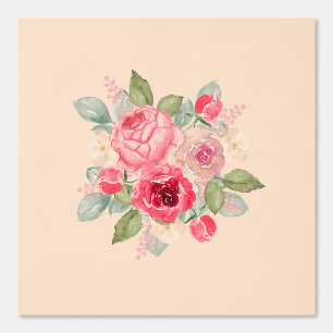 Painted Pink Roses Bouquet Wallpaper
