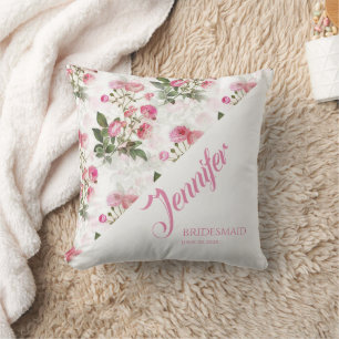 Painted Pink Roses Cushion