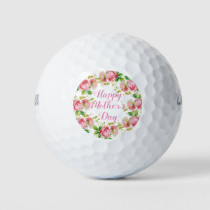 Painted Pink vintage roses - Happy Mother's Day Golf Balls