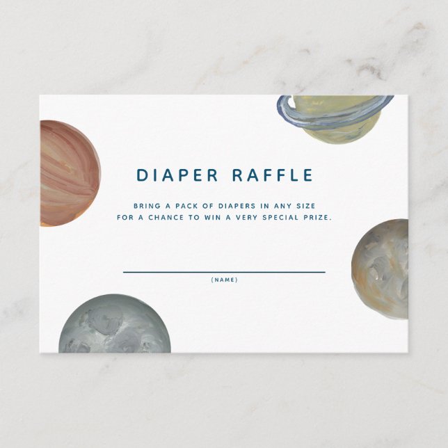 Painted Planets Diaper Raffle Baby Shower Inserts (Front)