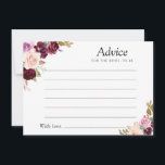 painted plum purple & peach floral advice card<br><div class="desc">A simple floral design with watercolor plum purple and peach flowers. Feel free to change the colours and text details.</div>
