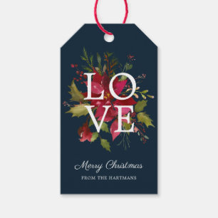 Painted Poinsettias Holiday Gift Tags