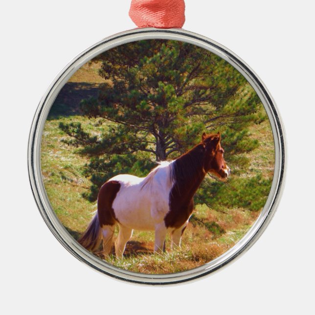 Painted Pony  by the Pine Metal Tree Decoration (Front)