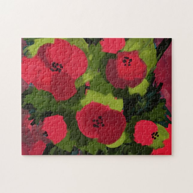 Painted Poppies | Floral Art Jigsaw Puzzle (Horizontal)
