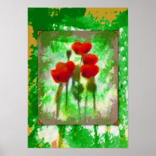 Painted Poppies Poster