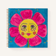 Painted Poppy Flower Girl Spiral Notebook