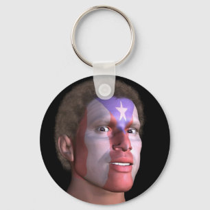 Painted PR Flag Keychain