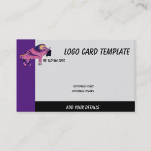 Painted Prehistoric Bull Bison Logo Business Card