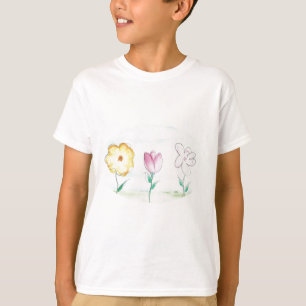 Painted Primitive Flowers T-Shirt