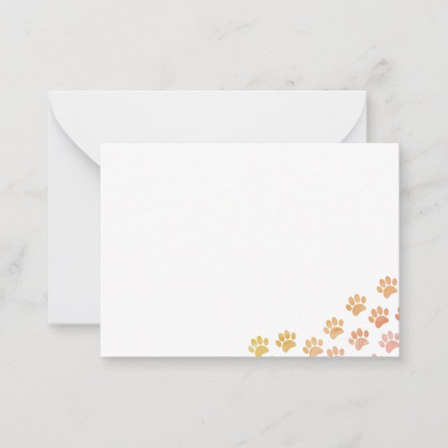 Painted Puppy Paw Prints Card (Front)