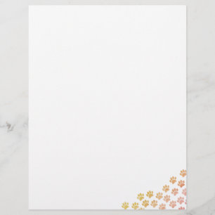 Painted Puppy Paw Prints Custom Letterhead