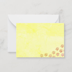 Painted Puppy Paw Prints Old Paper Card