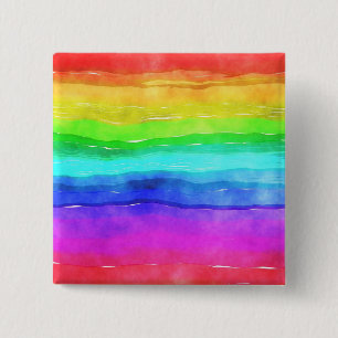 Painted Rainbow 15 Cm Square Badge