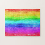 Painted Rainbow Jigsaw Puzzle<br><div class="desc">This design features a child-like painting of a rainbow in various bright colors. It will put a smile on even the surliest face!</div>