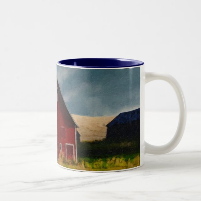 Painted Red Barn Two-Tone Coffee Mug (Right)