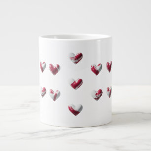 Painted Red Hearts Speciality Jumbo Mug