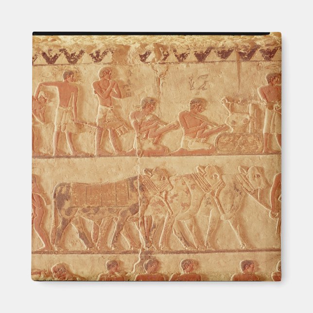 Painted relief depicting magnet (Front)