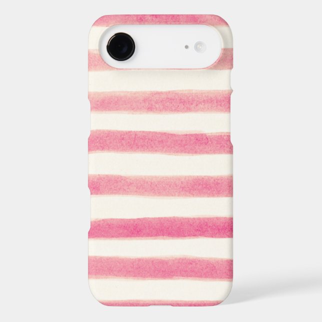 Painted Retro Pink Stripes Girly Case-Mate iPhone Case (Back)