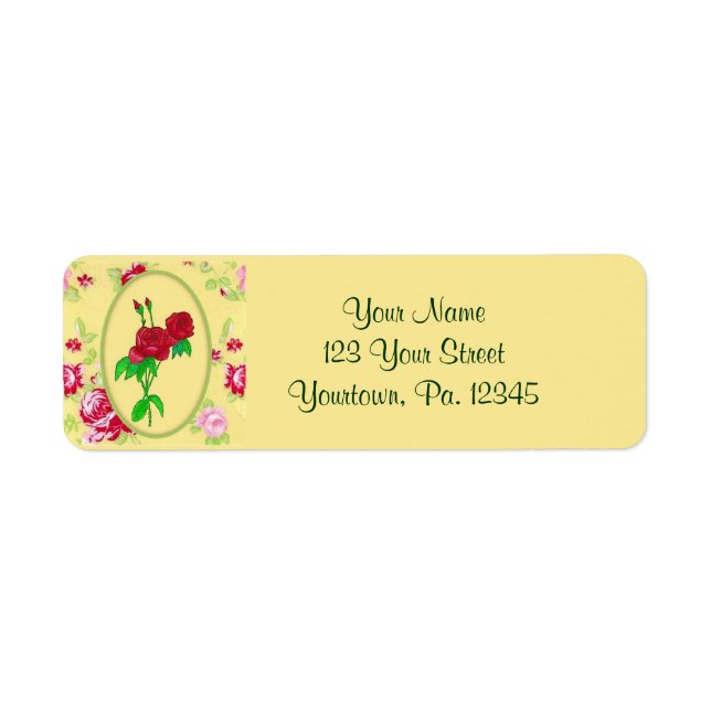 Painted Roses Address Label (Front)