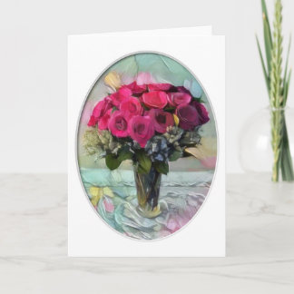 Painted Roses Note Card