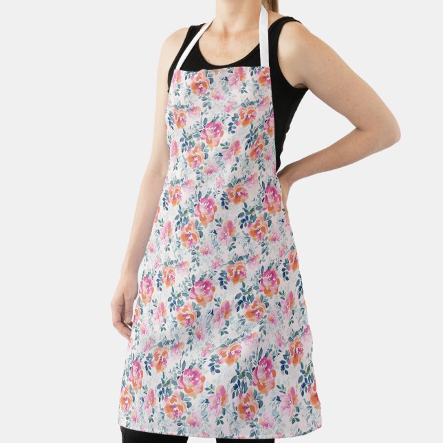 Painted Roses Pattern Apron (Insitu)