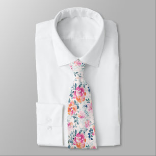 Painted Roses Pattern Tie