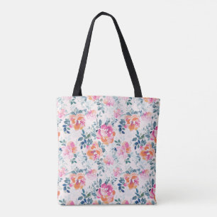 Painted Roses Pattern Tote Bag