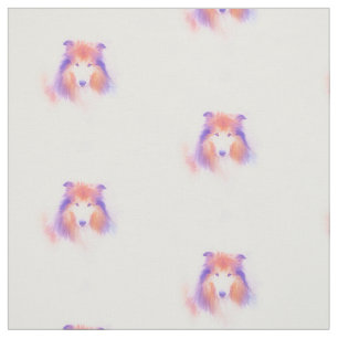 Painted Rough Collie Fabric